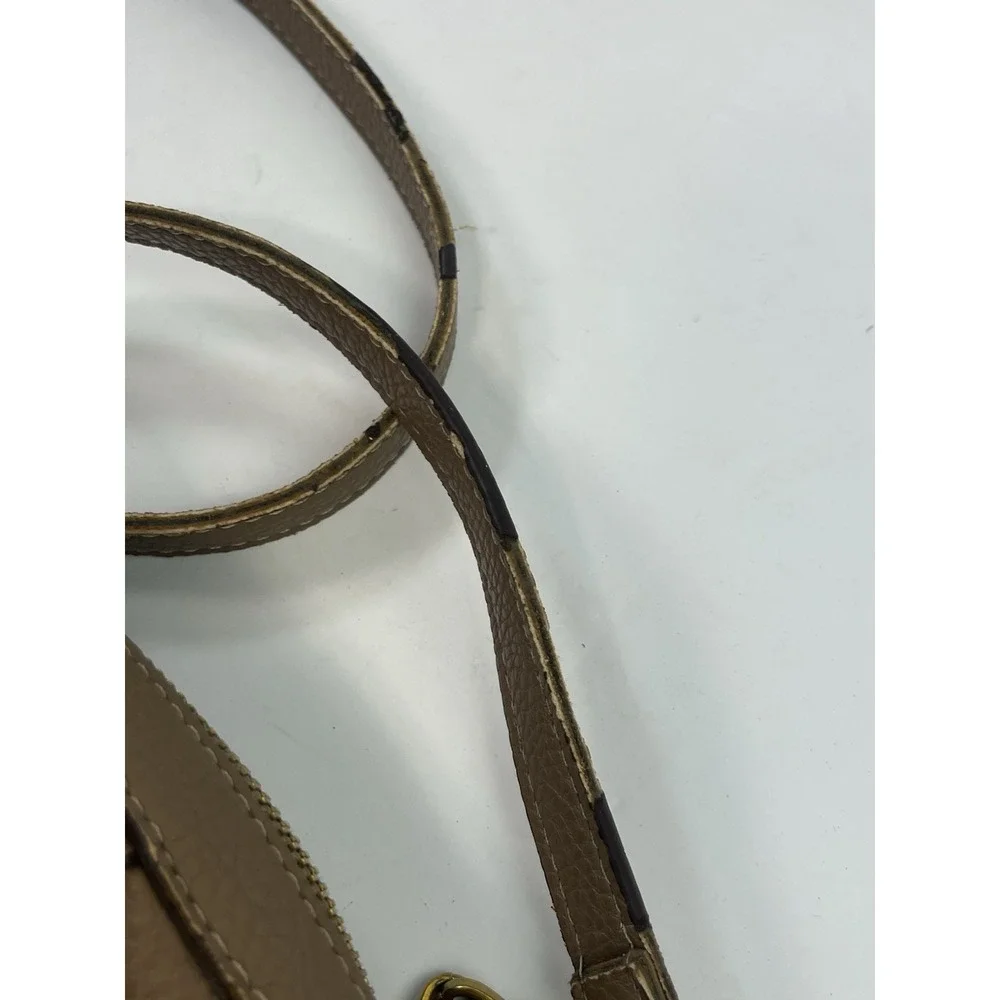 Tory Burch McGraw Camera Crossbody Bag Beige Tan Sand Leather - Strap Damage